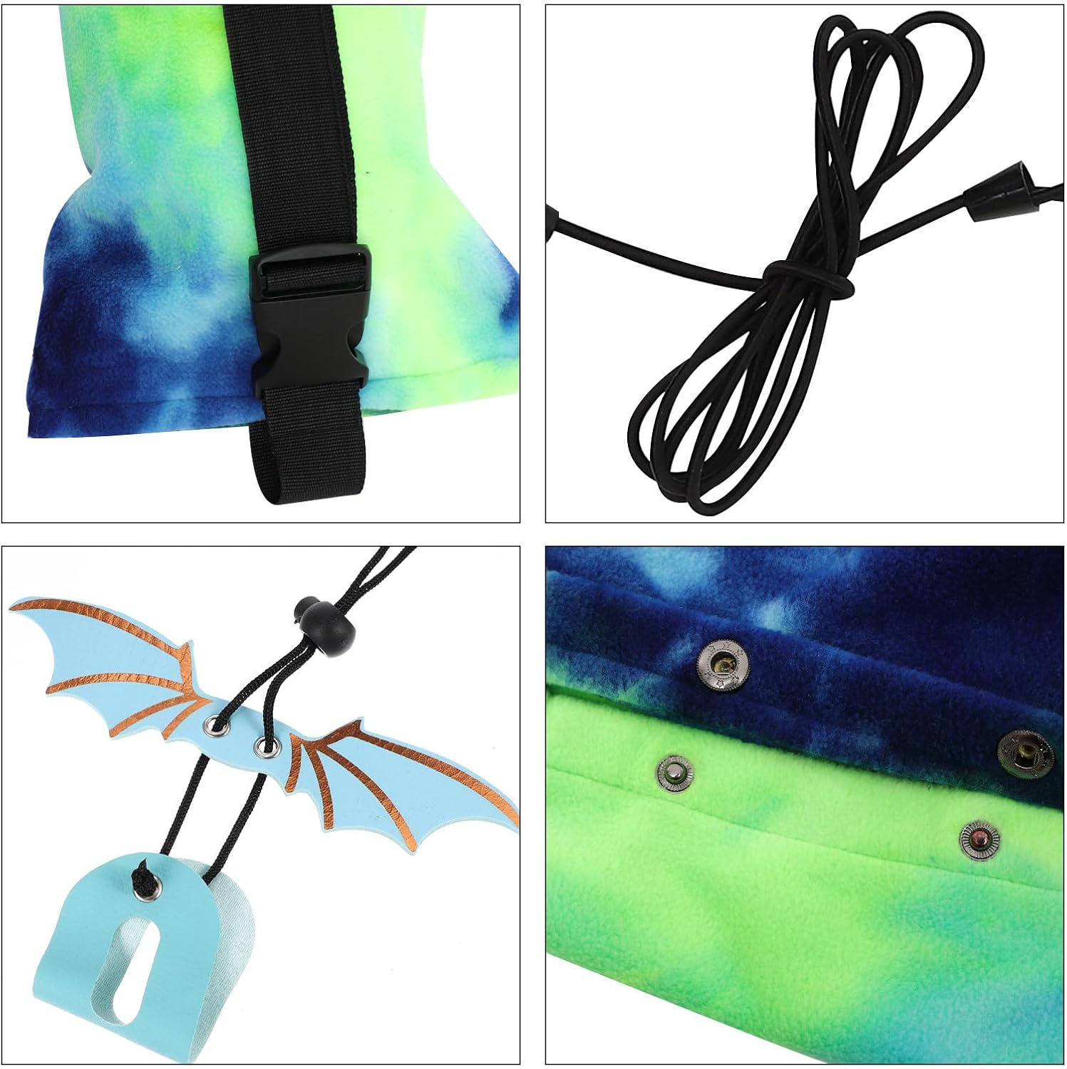 HANABASS Portable Lizard Carrier Sling with Adjustable Reptile Leash, Blue Reptile Carry Bag for Outdoor Travel and Pet Lizard Transport