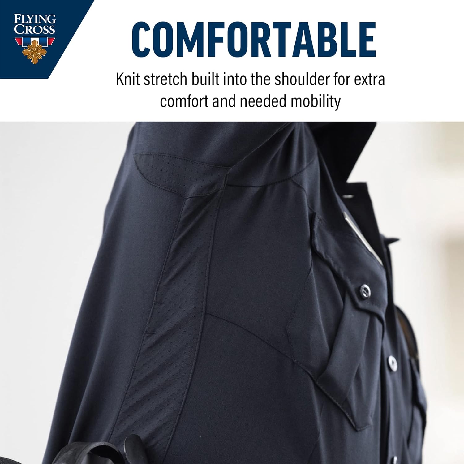 Flying Cross Mens Police Officer Gear Tactical Shirts Law Enforcement Uniform Moisture Wicking Long Sleeve with Zip - Image 5