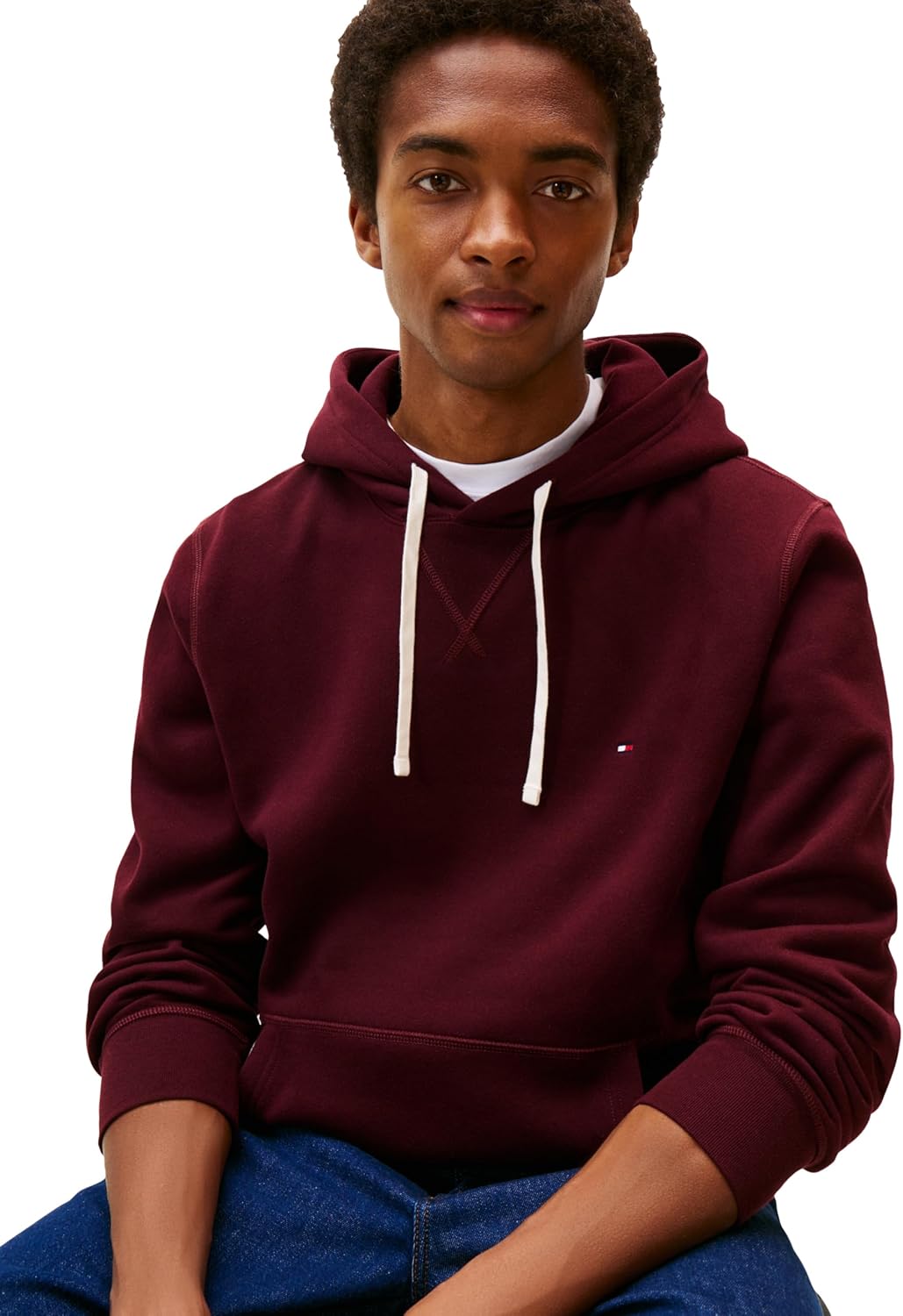 Tommy Hilfiger mens Medium Weight Solid Fleece Hoodie Sweatshirt, Also Available in Big & Tall - Image 2