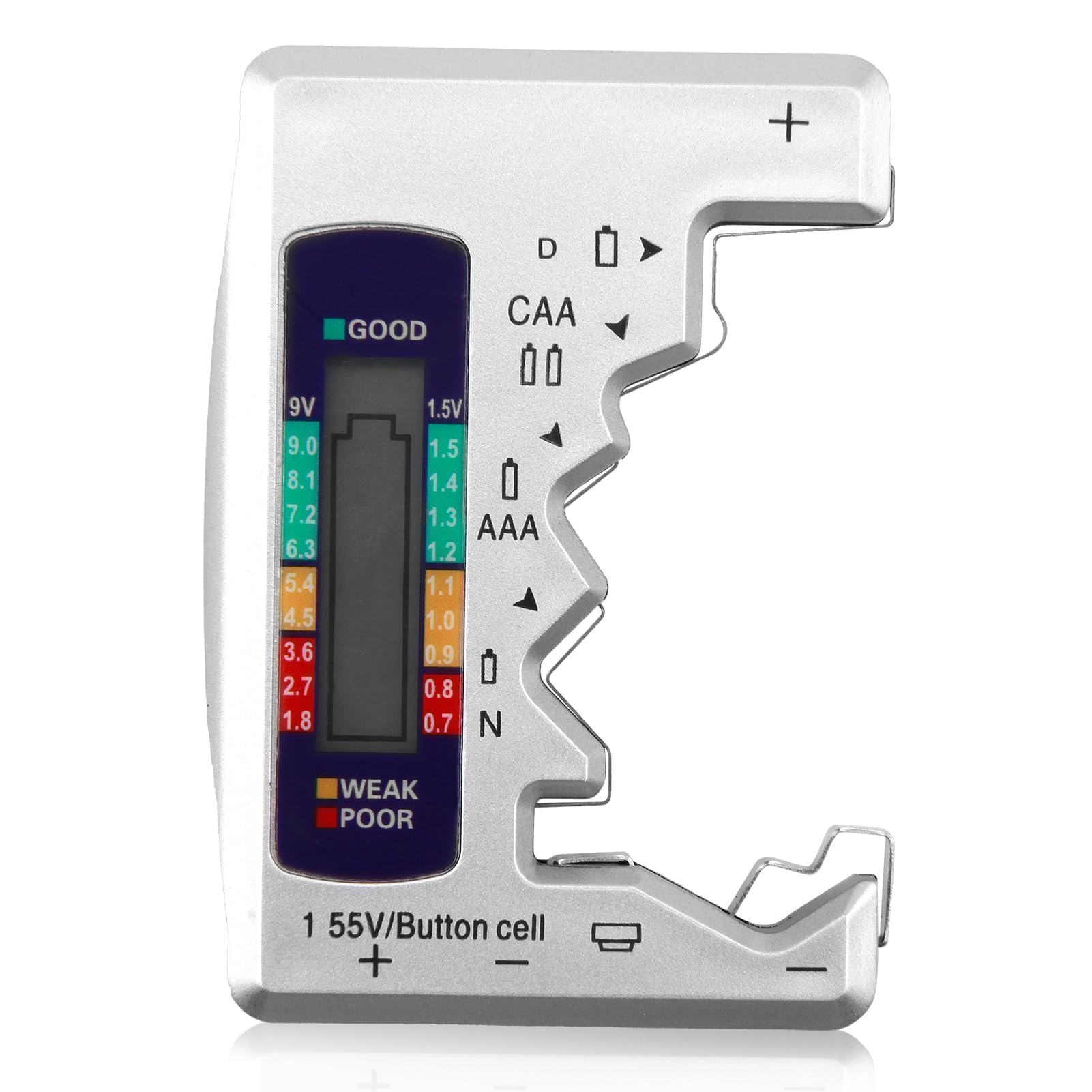 Testeur de batterie universel numérique pour piles AA AAA C D 9 V 1,55 V
