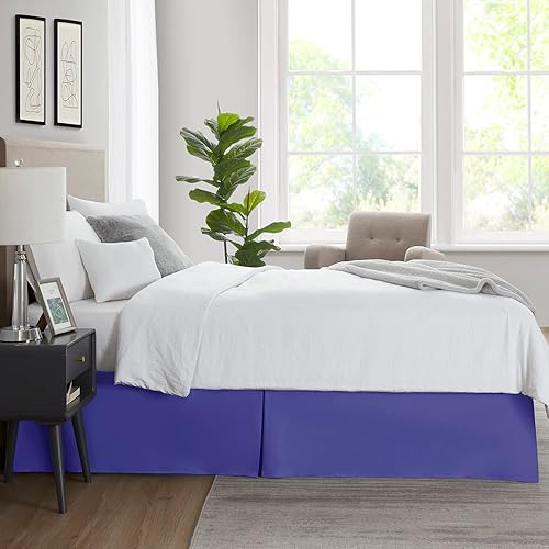 Miniatura 7 de Nestl - Falda plisada de cama de fácil ajuste, con caída a medida de 14 pulgadas y pliegues, microfibra suave de doble cepillado y con calidad de