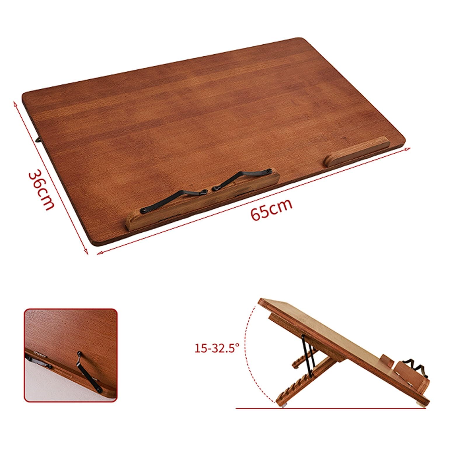 Regulowana bambusowa tablica do pisania, ergonomiczne biurko 6-biegowe do czytania, użytkowania laptopa, korekcji kręgosłupa i pomoc w postawie