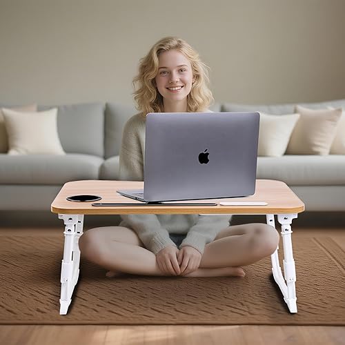 Miniatura 2 de Escritorio para computadora portátil para cama, mesa de cama para computadora portátil de altura ajustable, soporte de escritorio plegable con