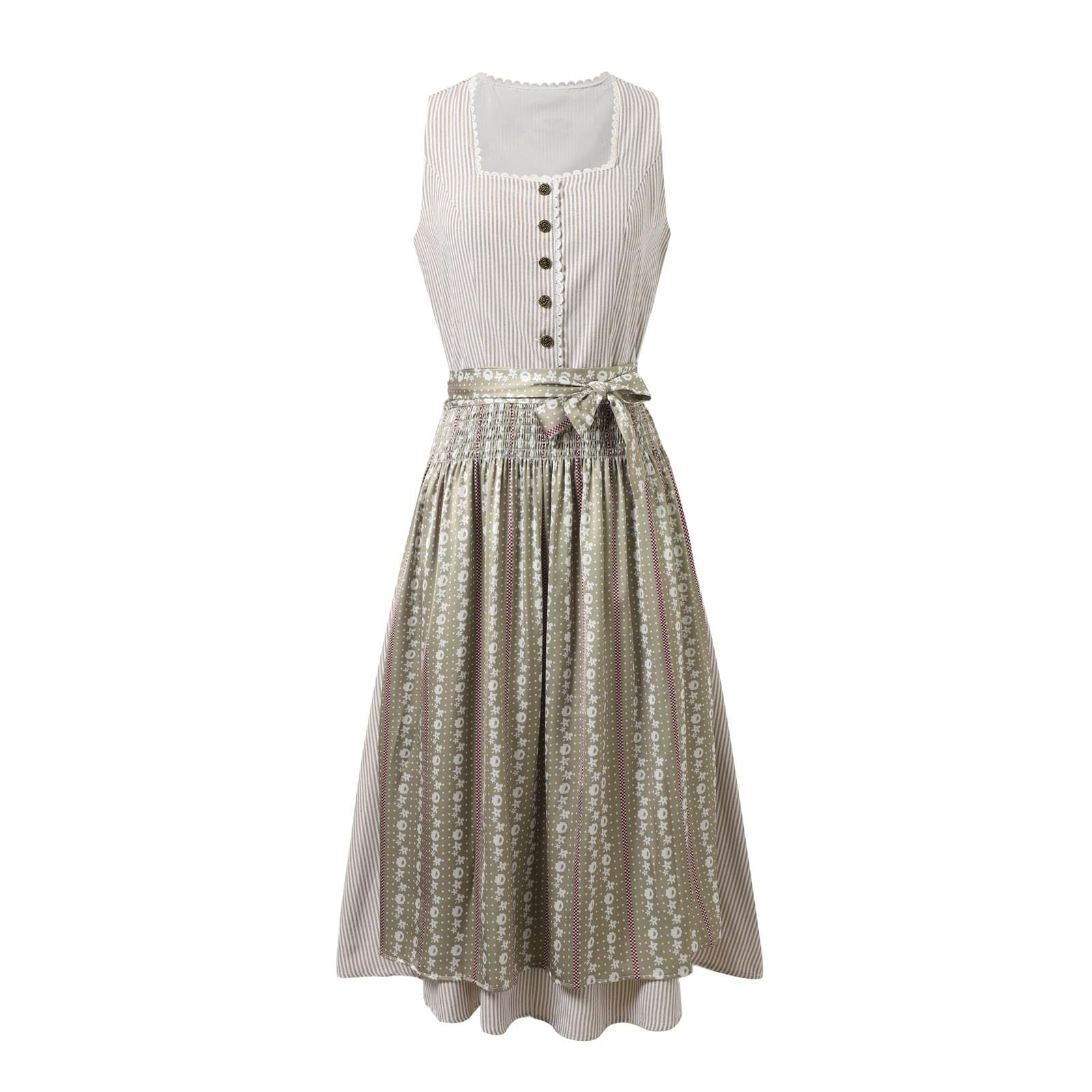 Abito bavarese per bambini, comodo costume da cosplay con spalline e motivo, perfetto per eventi Oktoberfest