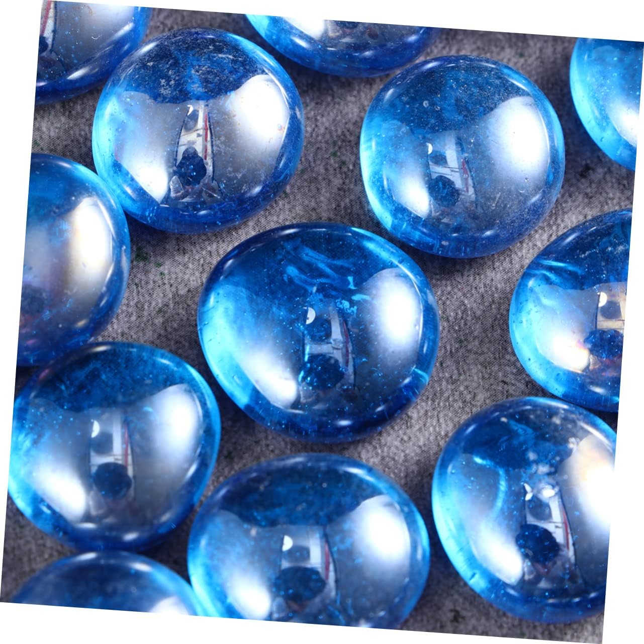 DOITOOL Glass Sea Blue Flat Beads Multi-Function Decorative Gravels for Home Aquarium