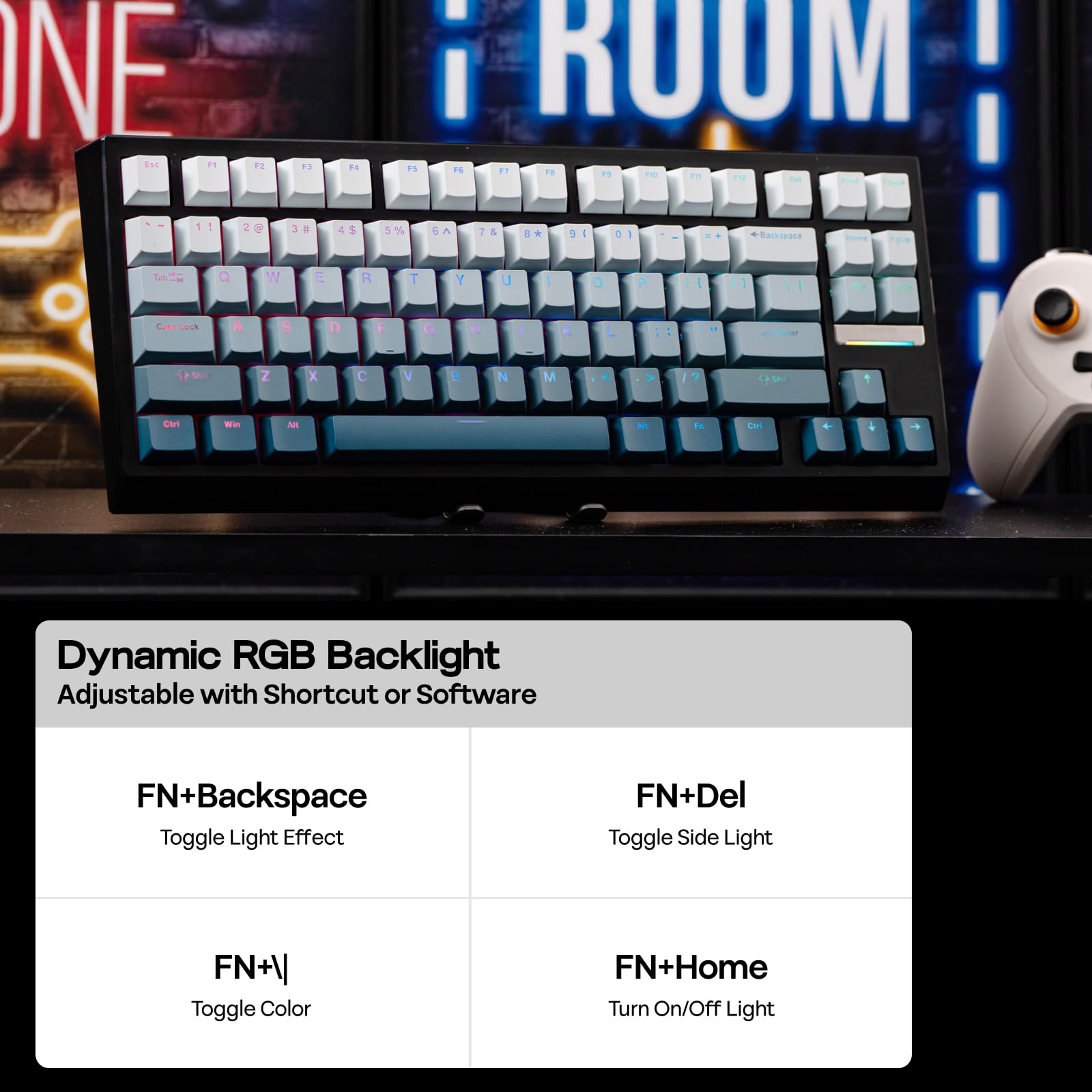 EPOMAKER G84 HE Clavier Gaming sans Fil, 8K Sondage&8000mAh, SOCD&DKS, Clavier Magnétique à Effet Hall avec Déclenchement Rapide&Actuation Réglable, RVB, Keycap PBT, Hot-Swap, QWERTY, Win/Mac (Noir)