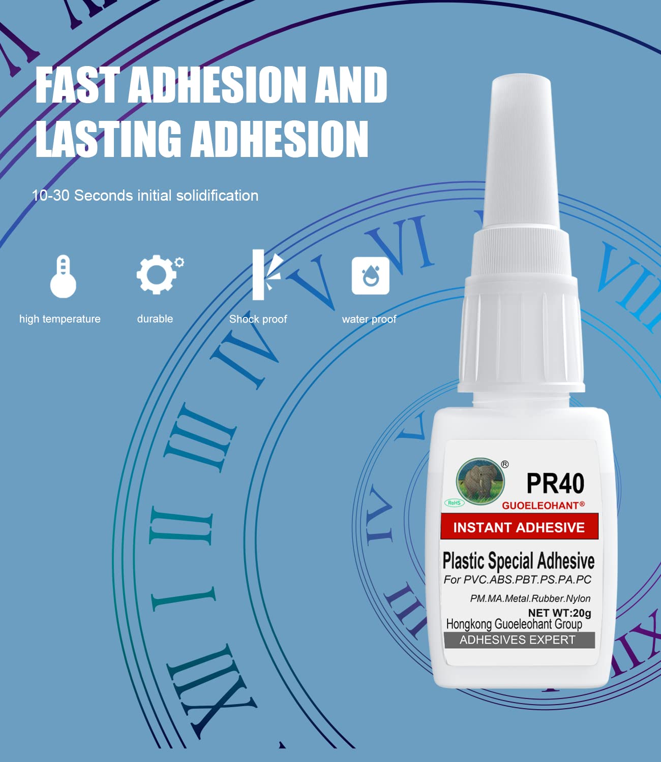 Weglau 20g Plastic Glue, Plastic Adhesive, for bonding Plastic and Plastic, Plastic and Other Material. Instant Super Glue for Plastic, Model, Acrylic, Tube, PVC, Vinyl, ABS, PBT, PS, PA, PC, PM, MA
