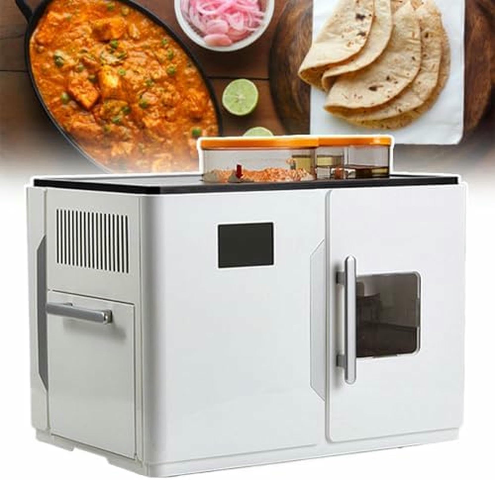Elektryczna Maszyna Do Robienia Roti, Automatyczna Maszyna Do Robienia Płaskich Chlebów Chapati Z Ekranem Dotykowym, Jeden Klucz Do Pracy Na 20 Sztuk, Idealny Dla Roti, Chapati
