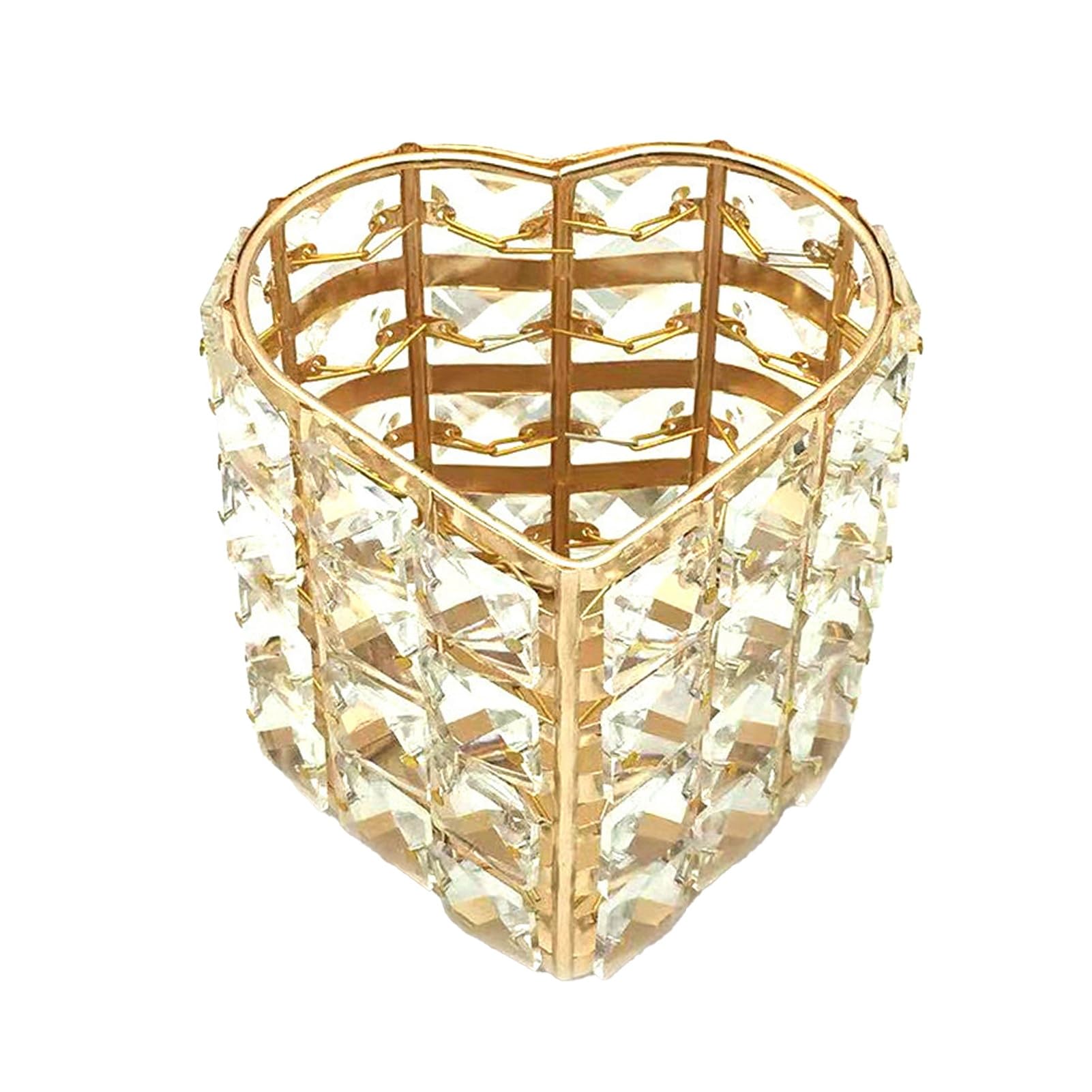 Glifora Rhinestone Pen Holder for Desk - Elegant Clear Desktop Organiser for Pens, Makeup Brushes and Kitchen Utensils, Modern Office Accessories