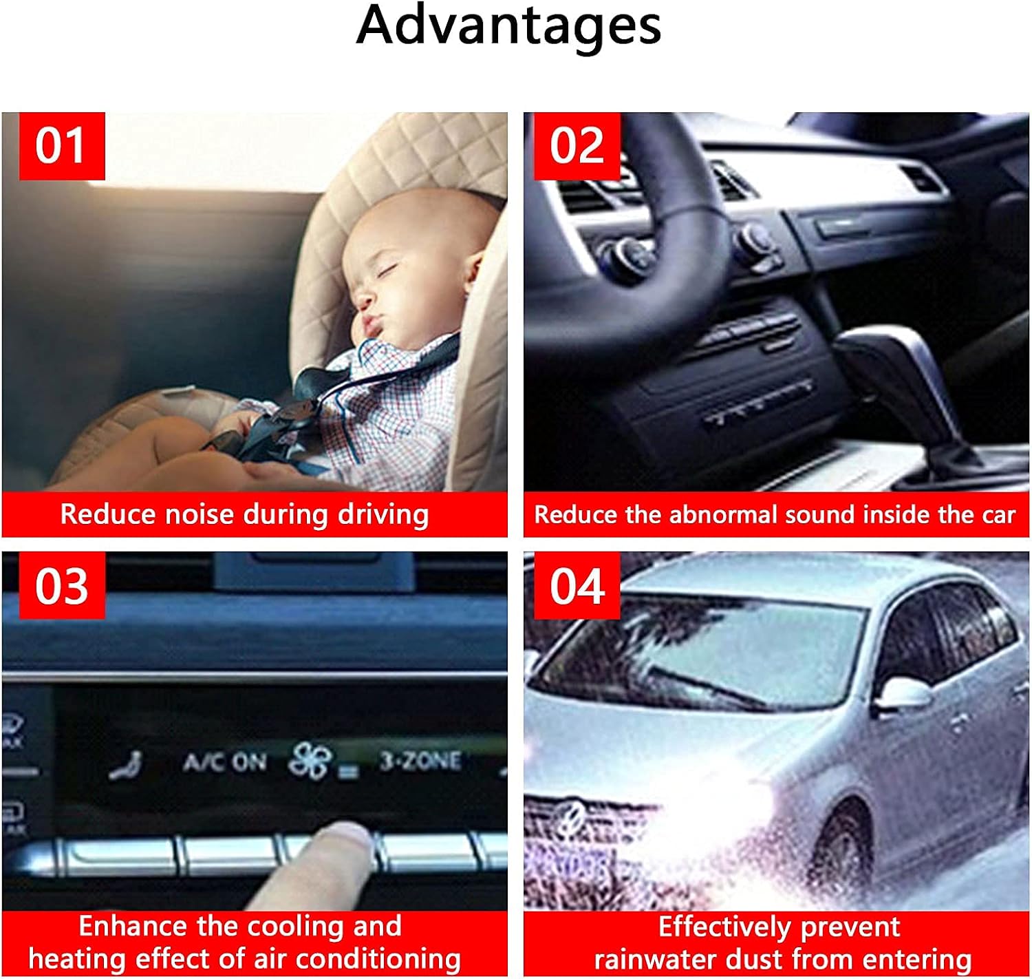 Height 1-3/8-Automotive Door Rubber Seal Trim with Side Three Bulb and Metal-Fits Gap 3/16"-PVC Material-Strong but Flexible-More Shock Absorption and Protection for Cars,RVs,Trucks Door-Black (5ft)
