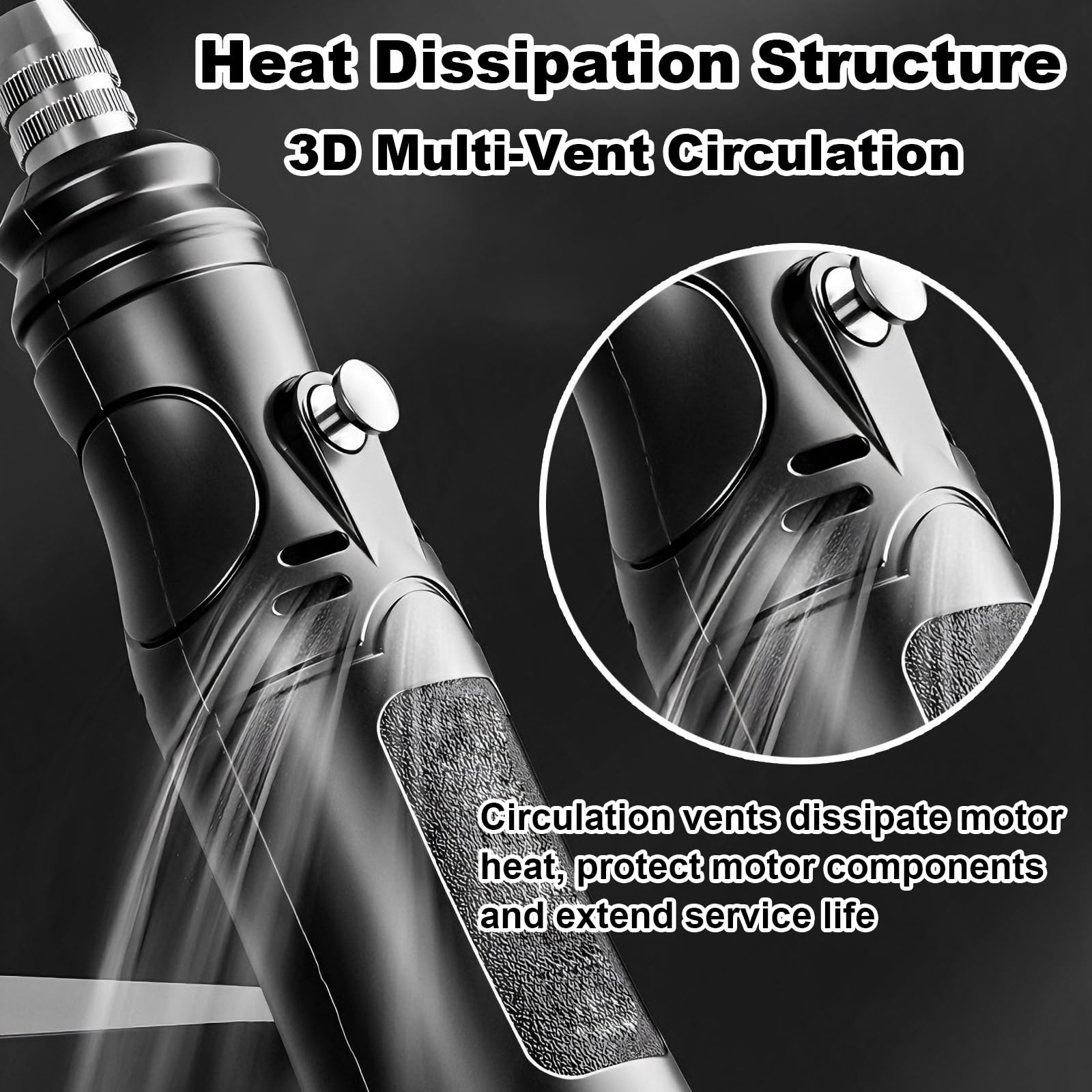 Penna Incisore Senza Cavo con Ventole Circolari Dissipanti | Utensile Manuale Mini per Legno, Giada, Metallo