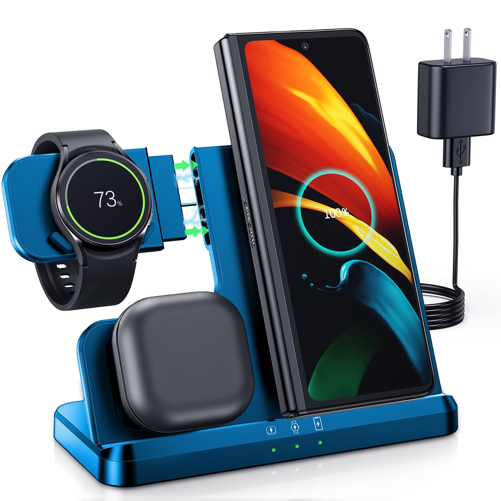 LK Wireless Charger for Samsung 3 in 1 Wireless Charging Station for Samsung S25