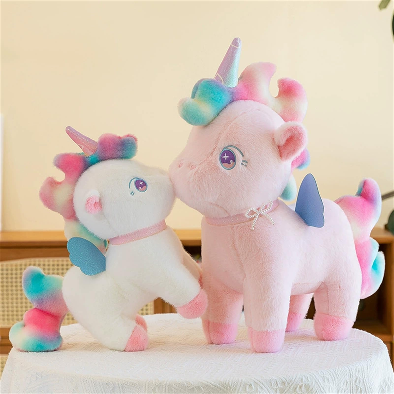 Plüsch Einhorn Kuscheltier - Regenbogen Plüschtier-Einhorn - Kinder-Kuscheltier - Weiches Einhorn Kissen-Stofftier Für Kinder Und Babys (100cm,Rosa)