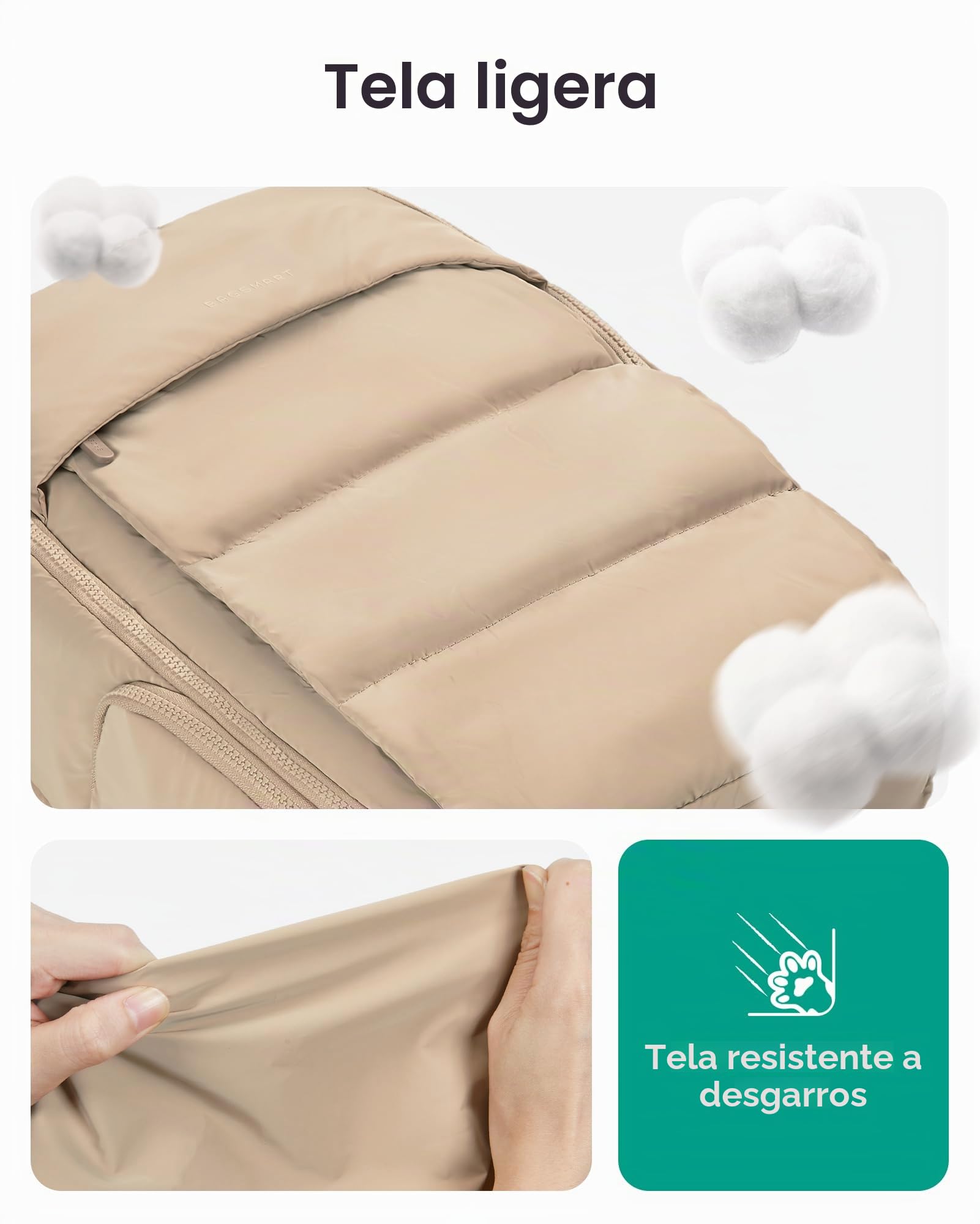 BAGSMART Mochila de Viaje para Mujer, 30 L, Mochila de Equipaje de Mano para Aviones, Mochila de Gimnasio con Compartimento para Zapatos, Bolsa de Viaje Ligera para 15,6 Pulgadas, Resistente, Gris