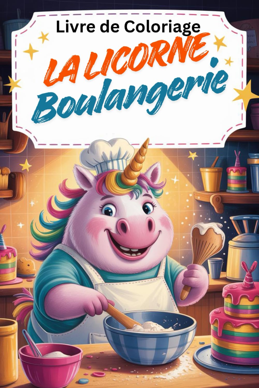 Livre de Coloriage. La Licorne Boulangerie – 85 Scènes Amusantes de Licornes qui Cuisinent – 171 Pages avec Versos Vides – Coloriage Magique pour Enfants dès 6 Ans