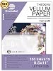 100 Sheets Translucent Vellum Paper, Dowsabel 68LBS 8.5 x 11 inches Printable Vellums for Card Overlays, Invitations Belly Bands, Envelope, Lantern,100 Sheets