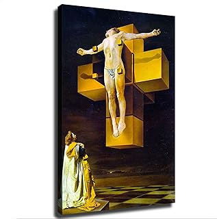 Crucifixion Corpus Hypercubus Jesus Cross Poster Canvas Painting Wall Art Picture Gift Bedroom Home Aesthetic Decoration (Unframed,16×24inch)