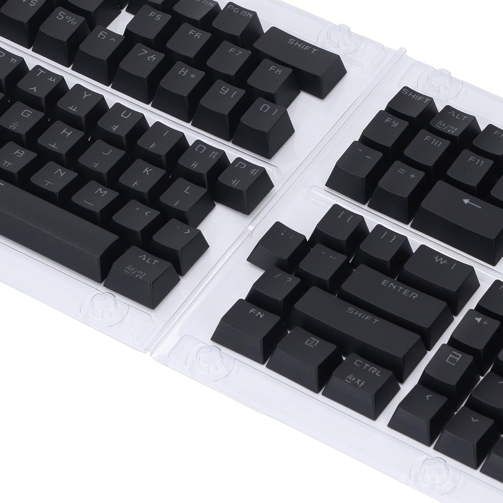 XUMIUZIY 132 Touches Keycaps Coréens, Hauteur OEM, 132 Keycaps Keycaps Set, Remplacement du 61/62/64/68/72/75/84/87/88/98/100/104/108 Clavier Mécanique (Black)