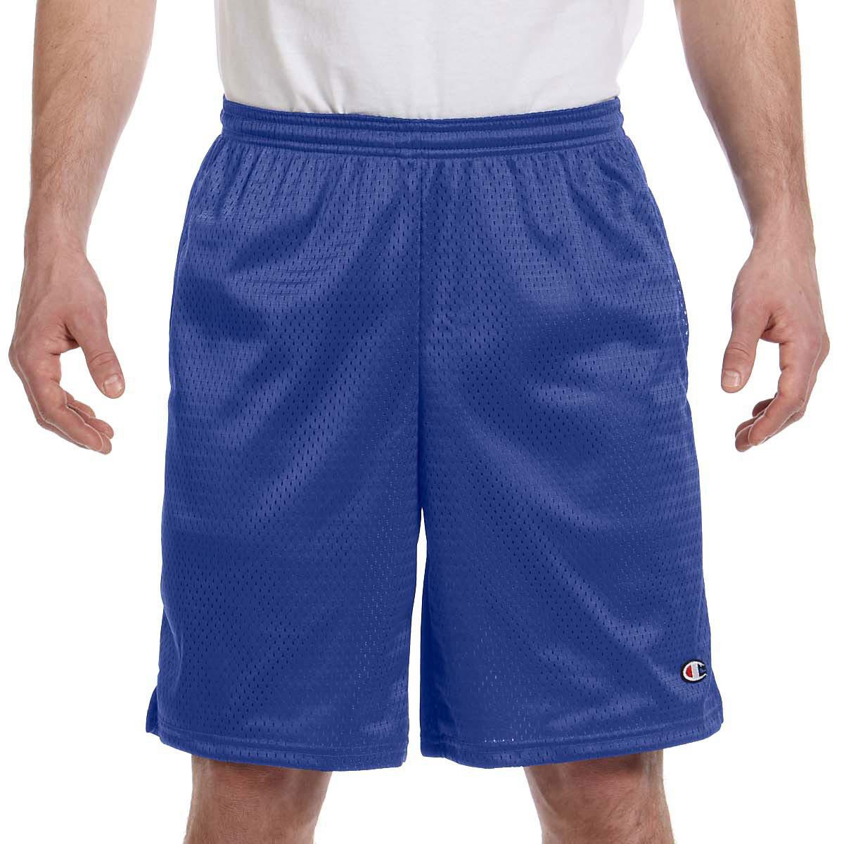 Champion Men's Athletic Royal Long Mesh Short With Pockets