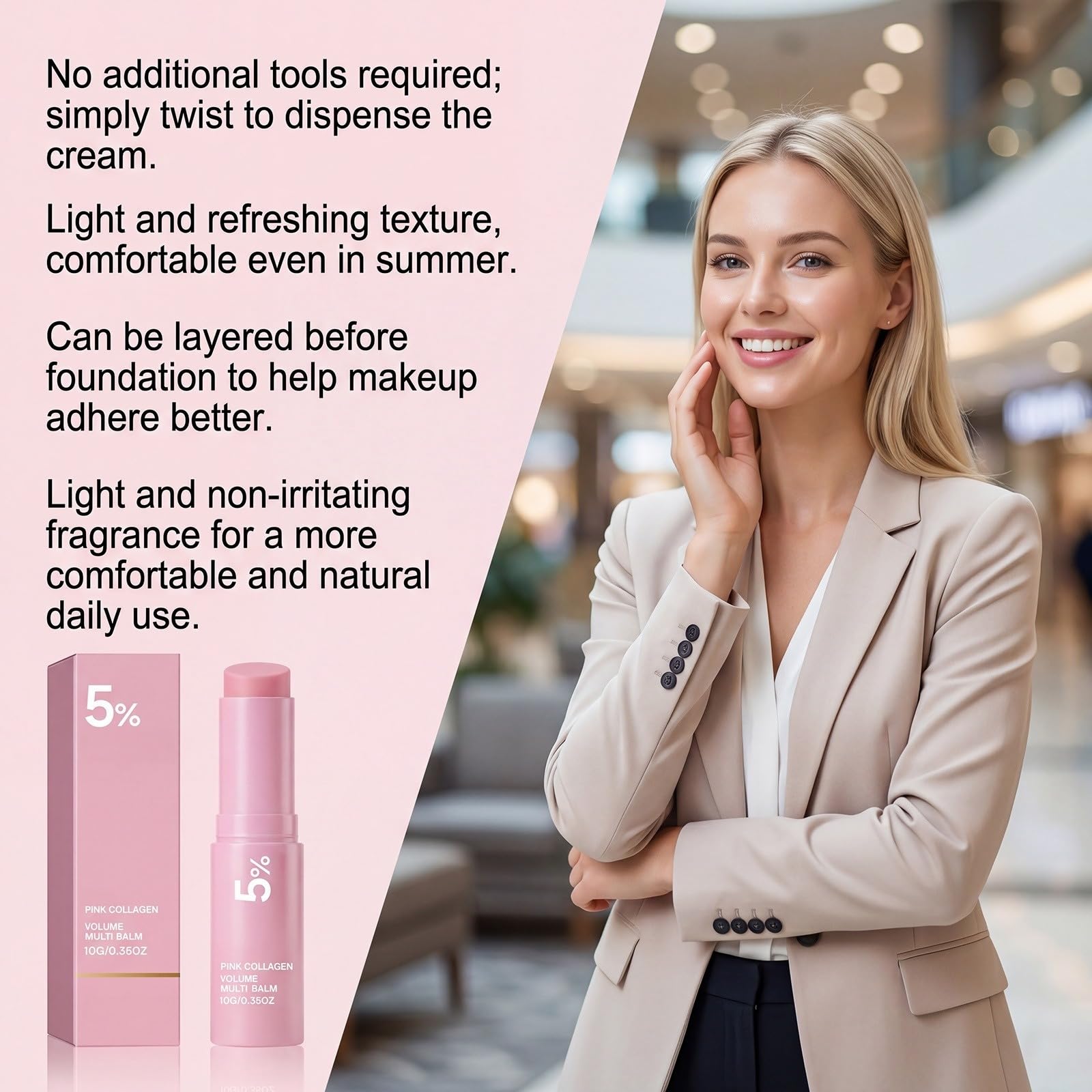 PDRN Care Sticks with Collagen Moisturizing Firming Anti-Aging 10 g | Korean Anti-Wrinkle Balm, Smooth Fine Lines, Firming Care for Wrinkles Gesicht und Anti Dark Circle, Augen und Hals