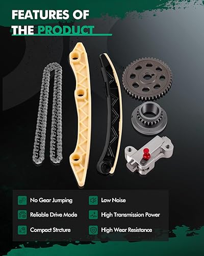 Miniatura 5 de SCITOO Kit de cadena de distribución adecuado para Acura ILX para Honda Civic HR-V 2006-2021 9-0743S S-1007 13620RNAA01 9-5726 14510RNAA01 9-5728