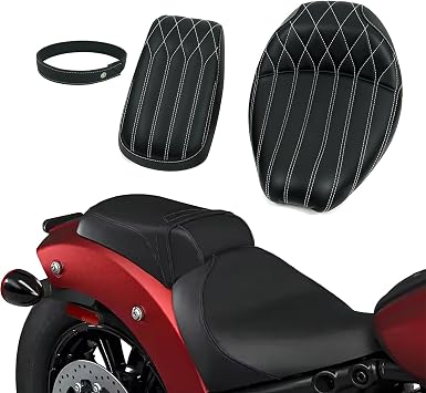 Driver Passenger Seat For Indian Super Scout Classic Bobber White | Front Rear Seat Pillion 2025-2025-up Super Scout Scout Classic Scout Bobber 101