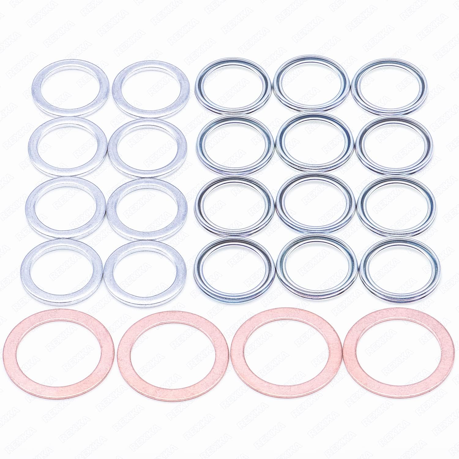 Rexka 24pcs Transfer &amp; Differential Service Gasket Kit Compatible with Toyota Lexus 4Runner Land Cruiser Tundra Tacoma FJ Cruiser Highlander RAV4 Sequoia Sienna 1215710010 9043024003 90430A0003