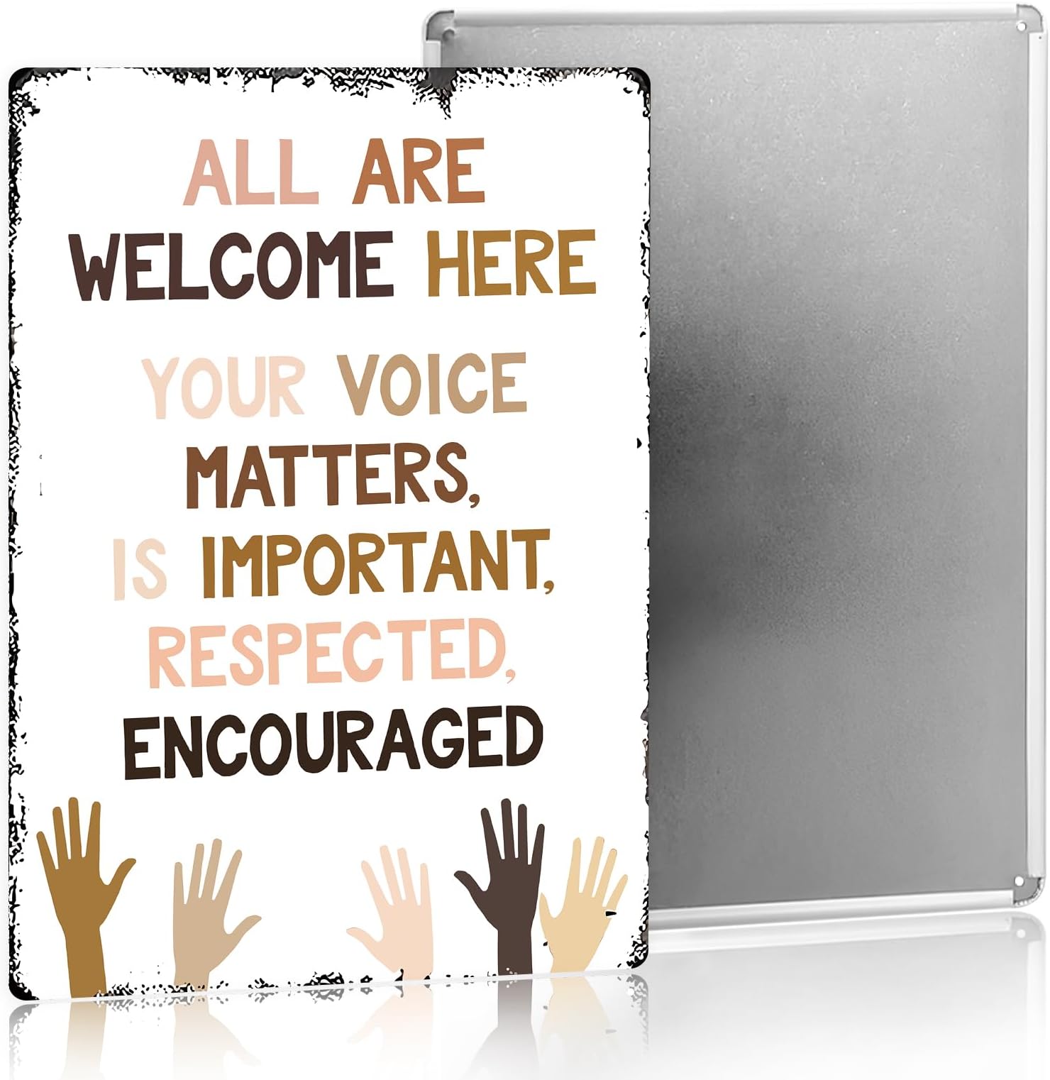 - Everyone Is Welcome Classroom Decor Inclusive Classroom Decorations Diversity Posters For School Motivational Boho Wall Decorations 8×12 Inches Metal Sign