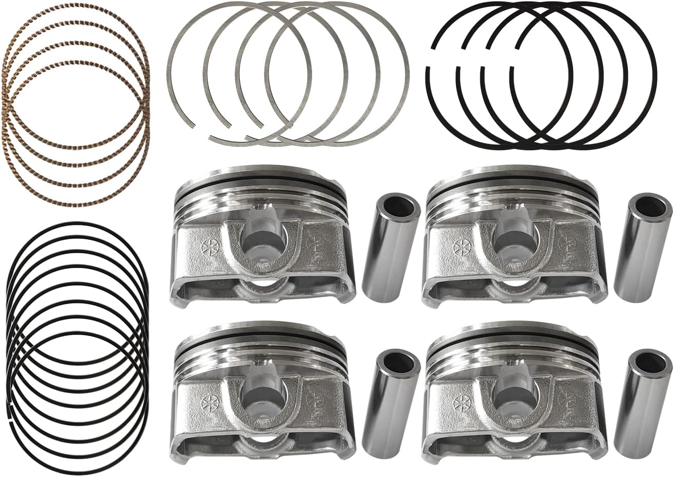 Oversize +0.50MM Engine Piston Ring Set Fits for 2012-2017 Hyundai Veloster Accent Kia Rio 1.6L, Replace 23041-2B600, 23041-2B610, 23041-2B620