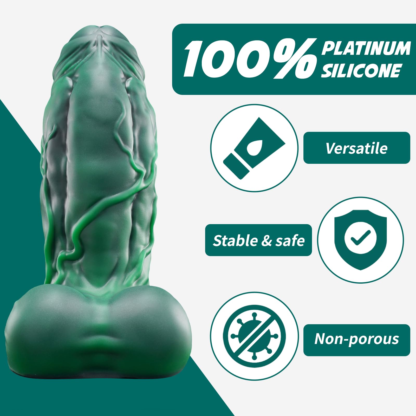 Nothosaur Banner 8.2 Inch Fantasy Dildo Luminous Realistic Monster Dildo with Friction Wave Points with Strong Suction Cup for G-Spot, Prostate, Vagina, Sex Adult Toys for Men Women and Couple: 2X-Large Gitd Green