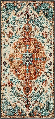 Miniatura 4 de Wonnitar Alfombra bohemia para baño, 2 x 4.3 pulgadas, alfombra bohemia de cocina, tapete lavable para cuarto de servicio, camino de entrada,