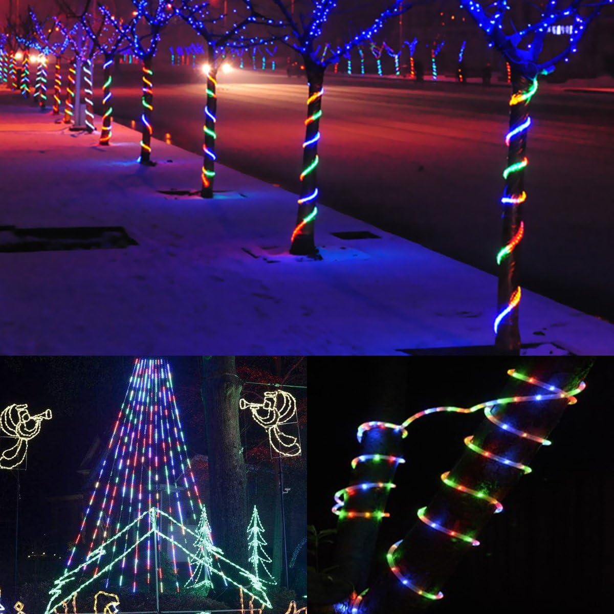 LE LED Rope Lights, 33 ft 240 LED, Low Voltage, Multi Colored, Waterproof, Connectable Clear Tube Indoor Outdoor Light Rope and String for Deck, Patio, Pool, Bedroom, Boat, Landscape Lighting and More