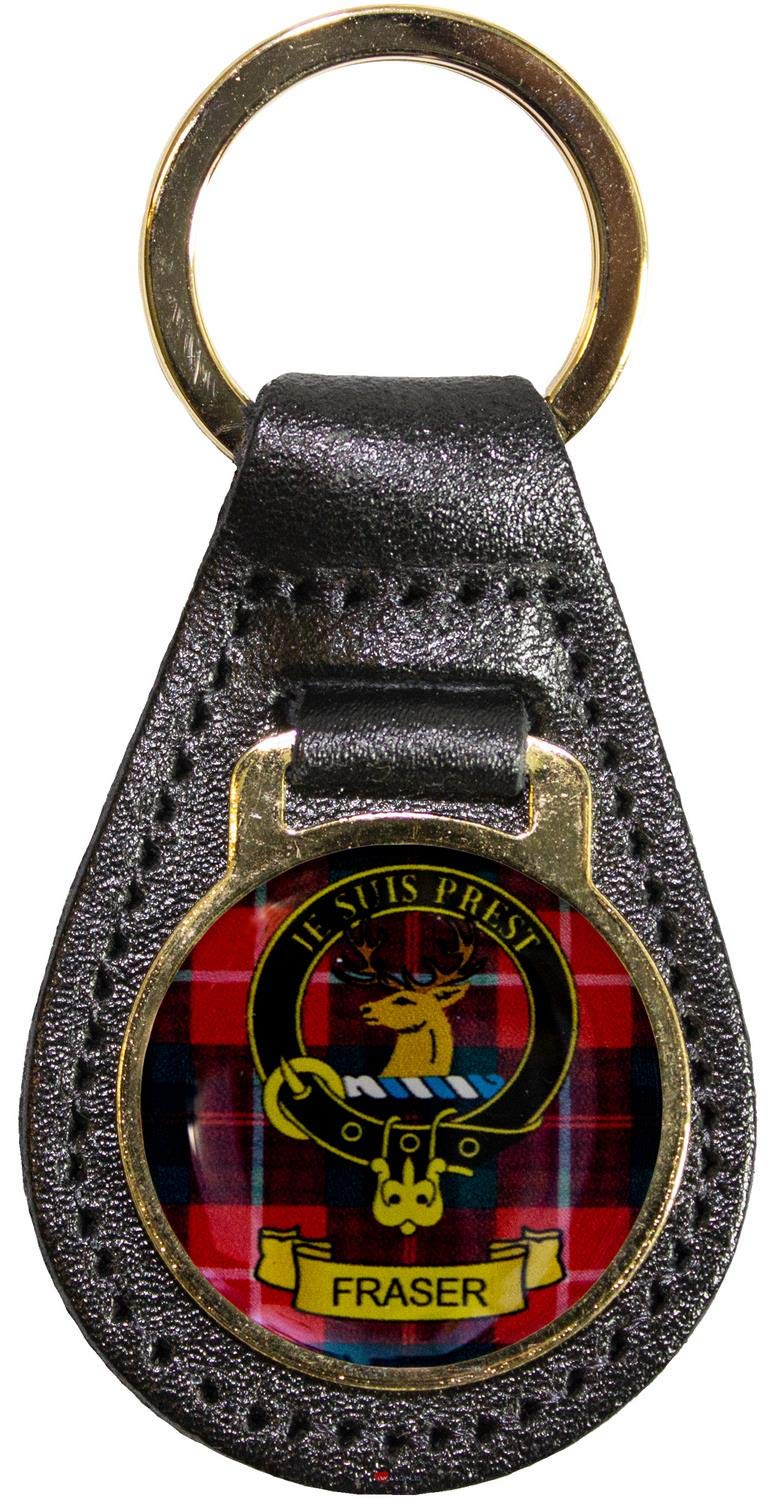 I Luv Ltd Fraser Leather Key Fob Scottish Clan Crest Scottish Made