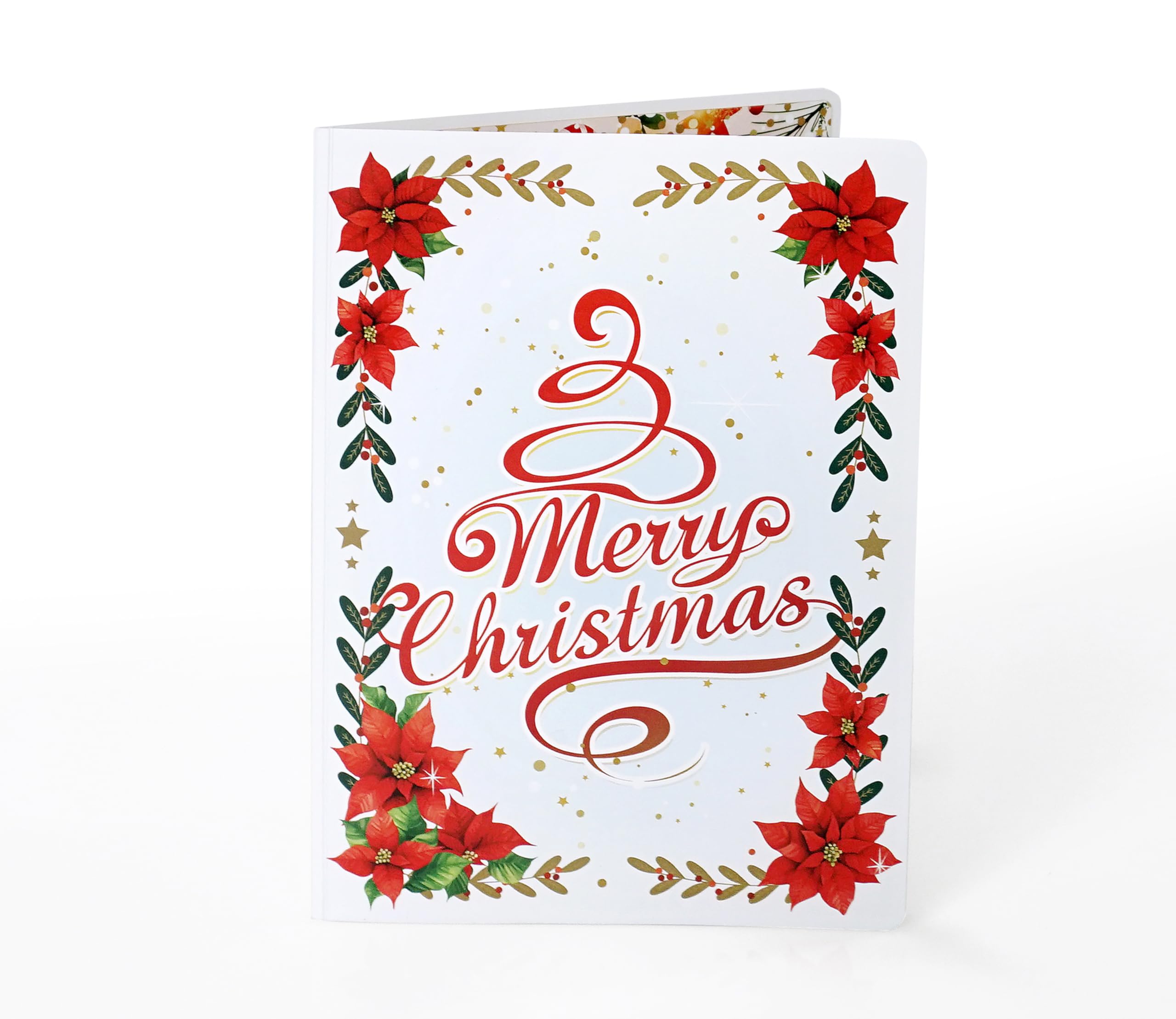 CUTPOPUP Exclusive Poinsettia Merry Christmas Cards 2025, Pop Up Christmas Cards w Envelope, 3D Xmas Card - Image 4