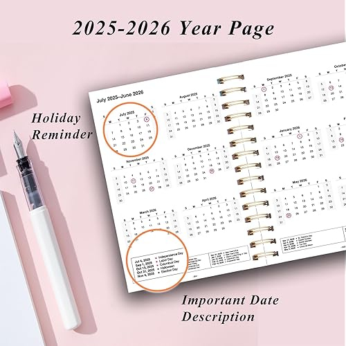 Miniatura 5 de Agenda diaria semanal y mensual 2024-2025  Agenda del año académico julio 2024 a junio 2025  Agenda escolar de 5 x 8 pulgadas con cubierta floral