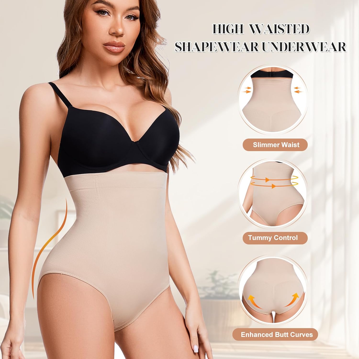 Tummy Control Shapewear Panties for Women High Waisted Shaping Briefs Slimming Body Shaper Underwear - Image 2