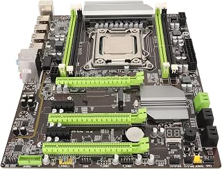 ciciglow Scheda Madre Desktop, 4 Canali Scheda Madre DDR3 LGA 2011 Scheda di Rete 100M, Scheda Madre X79T 8 Phase Power 1866/1600/1333MHz, per Sostituzione PC