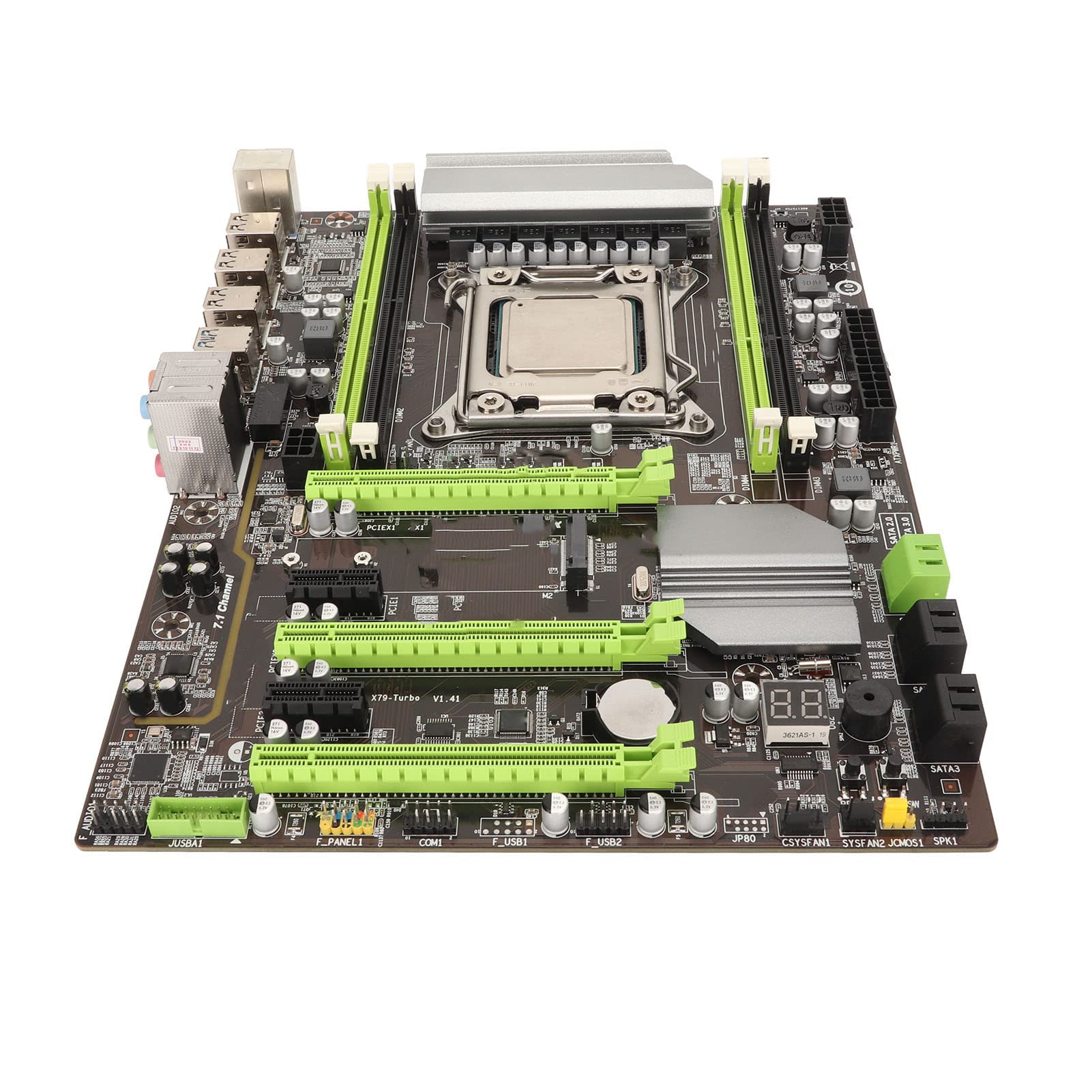 Ciciglow Placa Base de Escritorio X79T, 4 Canales DDR3 LGA 2011, 8 Phase Power, Tarjeta de Red 100M, 1866/1600/1333MHz, para Reemplazo de PC
