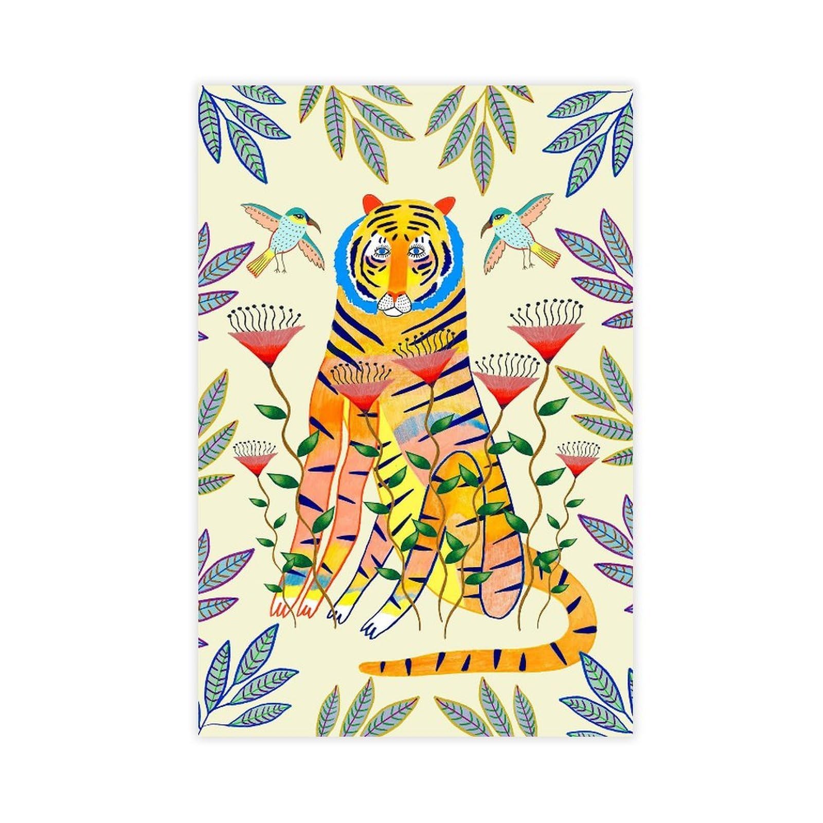 MRYCQ Tiger And Birds Poster Canvas Poster for Dorm Room Decor Gift