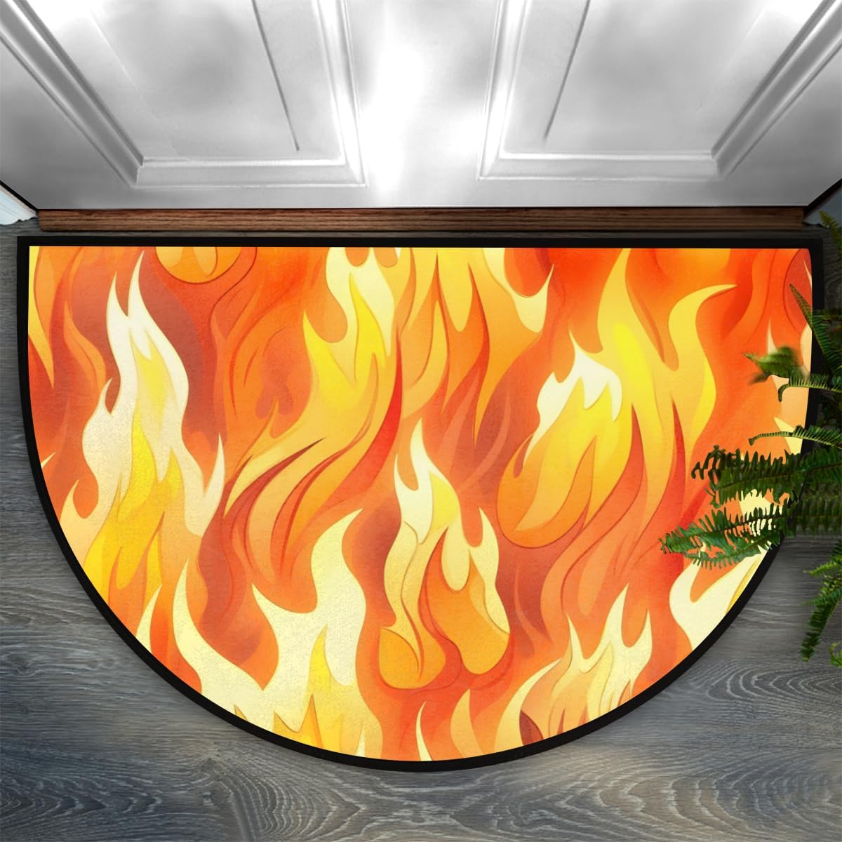 Marble Black Gold White Half Round Door Mat Indoor Entrance Half Moon Rug Area Rug Low Pile Non Slip Absorbent Semi Circle Welcome Mats for Kitchen Patio Home Decoration 36x24 Inch