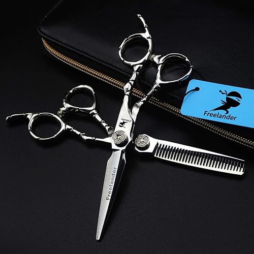 Miniatura 8 de Tijeras de corte de pelo, 6.0 pulgadas, profesional de plata japón 440C, tijeras de corte de pelo de acero inoxidable - Tijera de adelgazamiento de