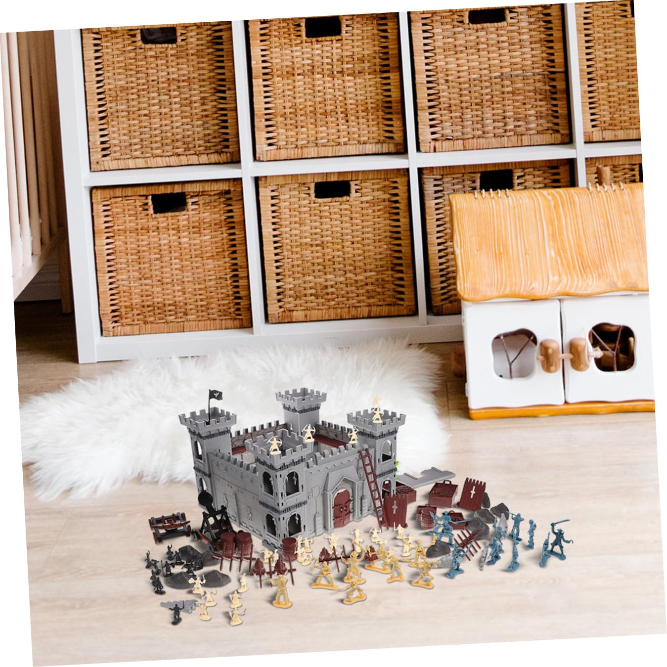 Set Castello Assemblabile Pirata 310 Pezzi Giocattolo | Figure Decorative ed Educative, Stile Piratesco, Borsa, per Compleanni e Natale