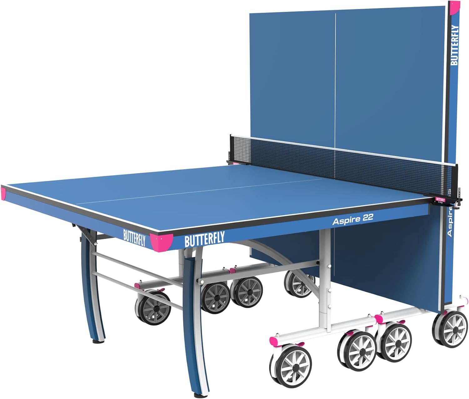 Butterfly Aspire 22 - A Fresh New Look for Your Gameroom - Height Adjustable Legs Ensure A Level Surface - Quick Assembly - USATT Approved - Regulation 6" Net Set Included - Offers Playback Position