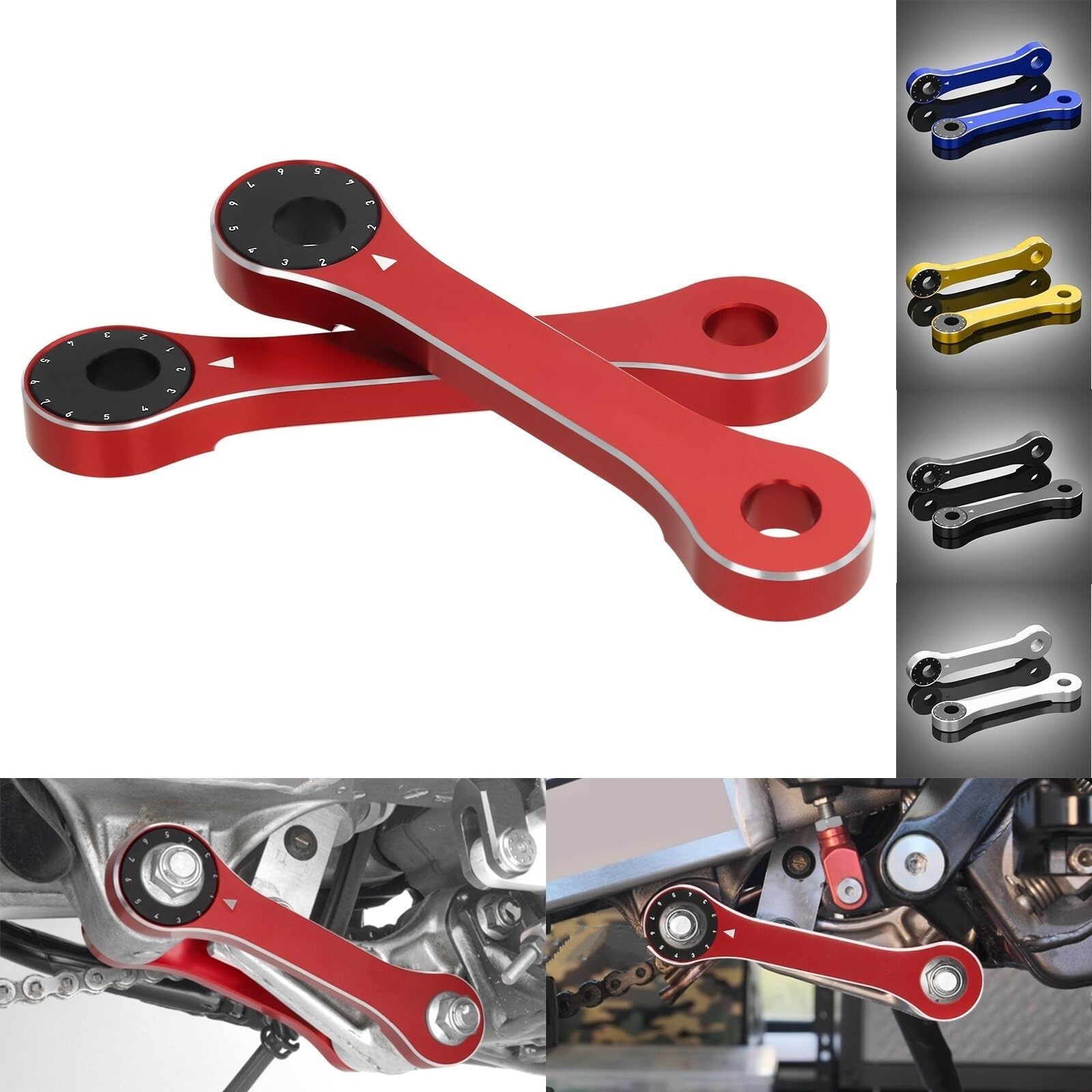 Zestaw łączników obniżających Do Suzuki RM125 regulowanego łącznika obniżającego motocykla Łącznik obniżający | 3D CNC Adjustable Motorcycle Lowering Link