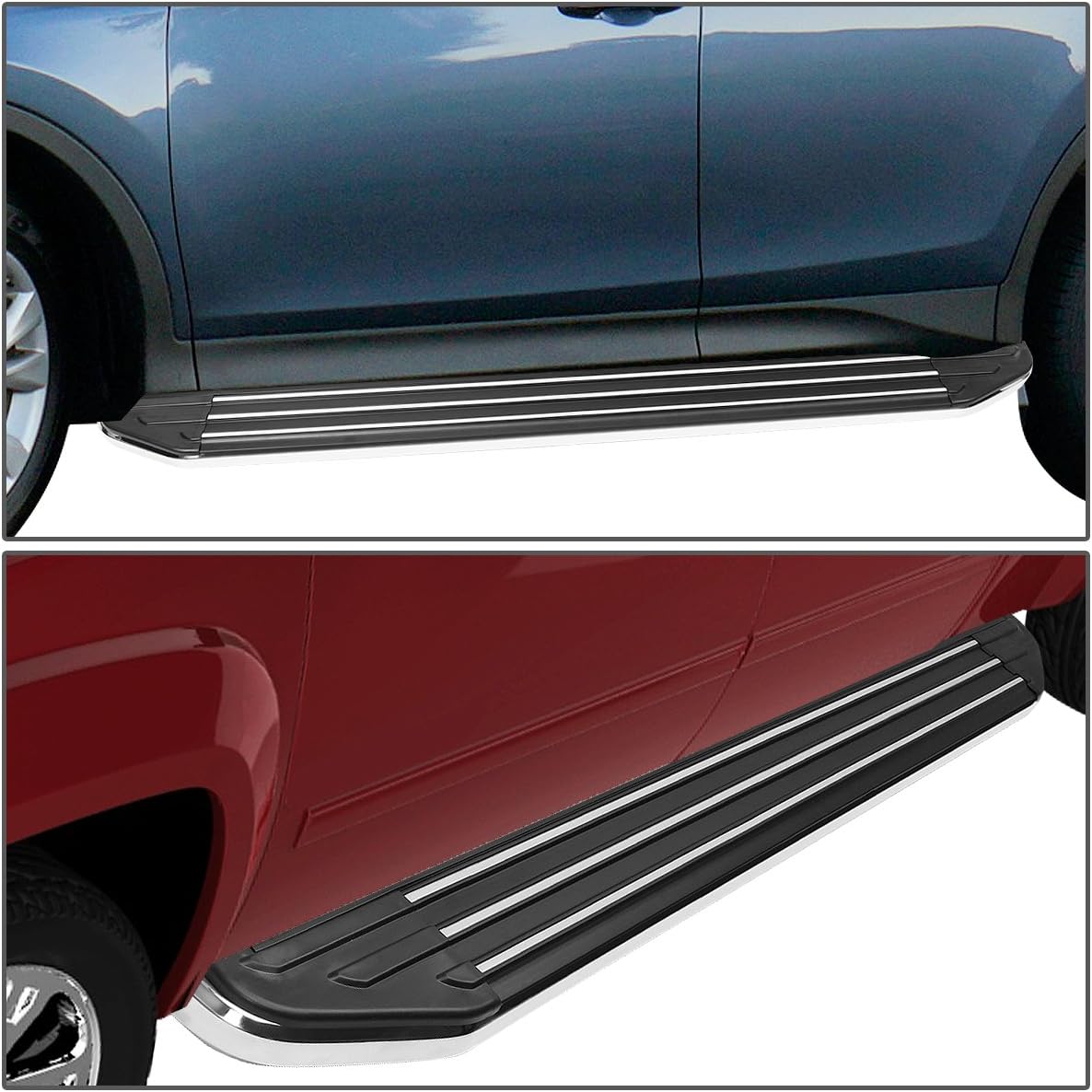 Auto Dynasty Running Boards Compatible with 2016-2022 Honda Pilot, Aluminum Side Step Rail Nerf Bars, 5.5 Inches Step Bars, Black 17 18 19 20 21