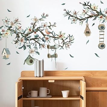 JAAMSO ROYALS Wall Stickers for Living Room Flowers, Floral Wall Stickers, Flower Sticker, Nature Wall Stickers, Garden Stickers for Walls of Home, Wall Stickers Flower Design - image, photos
