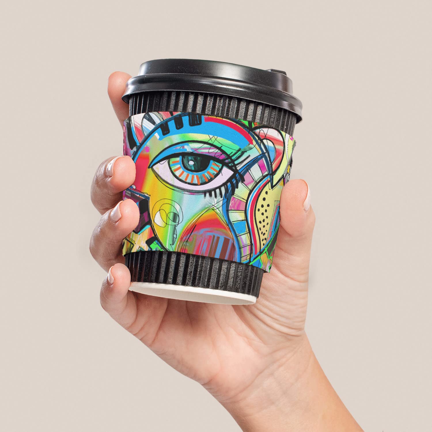 Abstract Eye Painting Coffee Cup Sleeve
