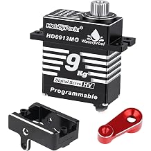 HobbyPark Waterproof for TRX4M Servo with Servo Mount Bracket and Aluminum Servo Horn Arm Set 9kg High Torque Metal Gear Digital Servo Motor Steering Servo fit 1/18 TRX-4M Crawler Car Upgrades Parts