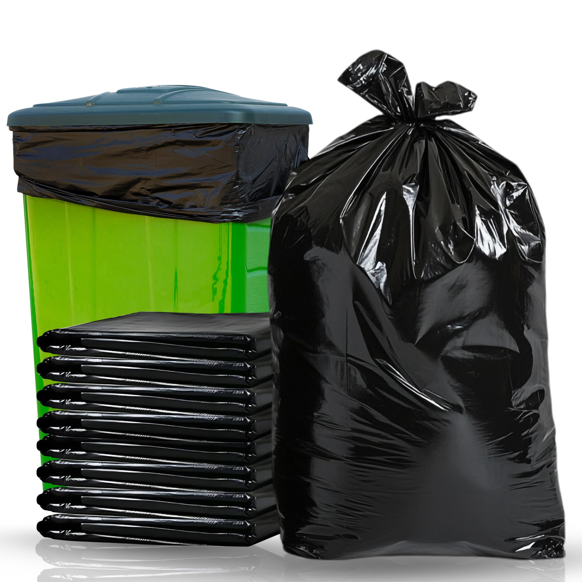 Sacs poubelle noirs 90L très résistants pour déchets de jardin