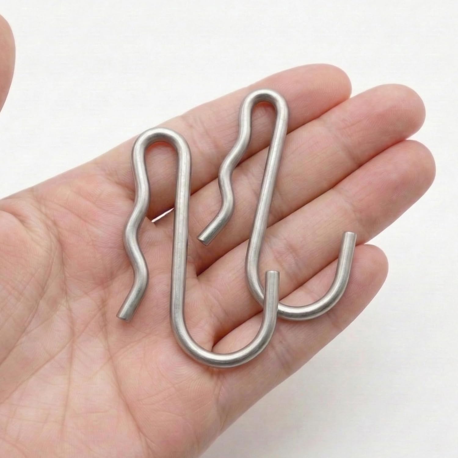 Ternal Design Original Press Lock J-Hook – Stainless Steel Heavy Duty Support Hook – Made in Ohio with Spring Locking Pin – Secure Organizer for NSF Wire Shelving, Kitchen, Garage & Pantry, 12-Pack